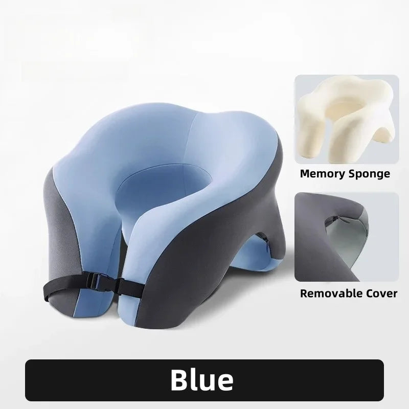 Memory Foam Travel Neck Pillow | Ergonomic Airplane Travel Pillow