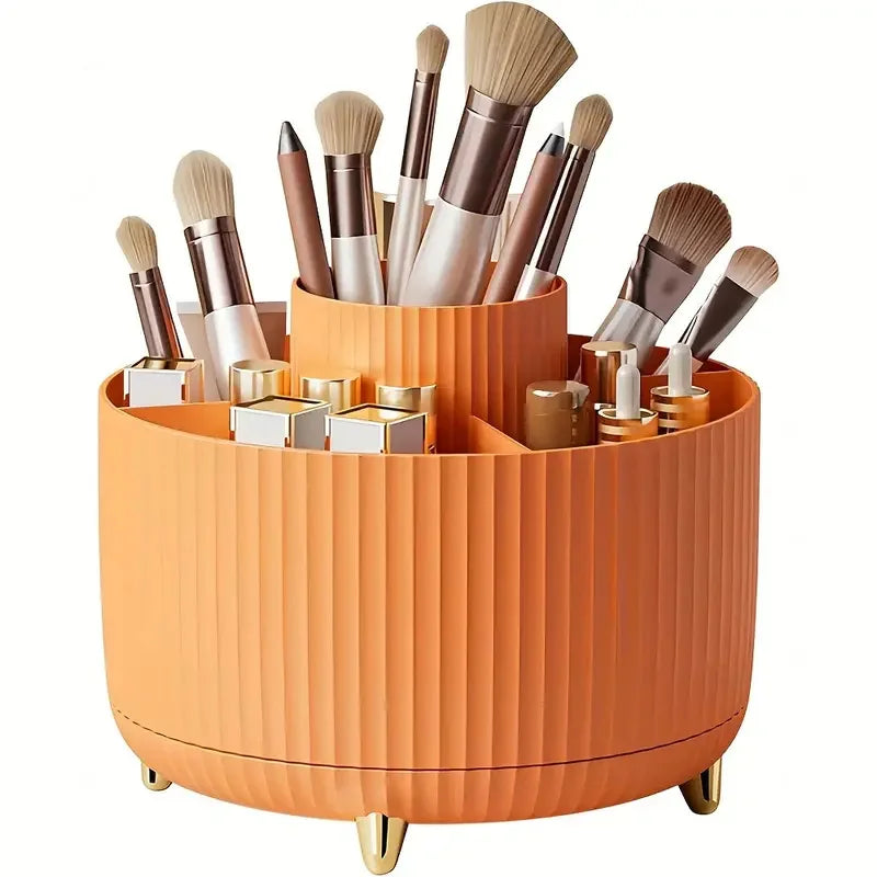 360° Rotating Makeup Brush Holder – Cosmetic Organizer