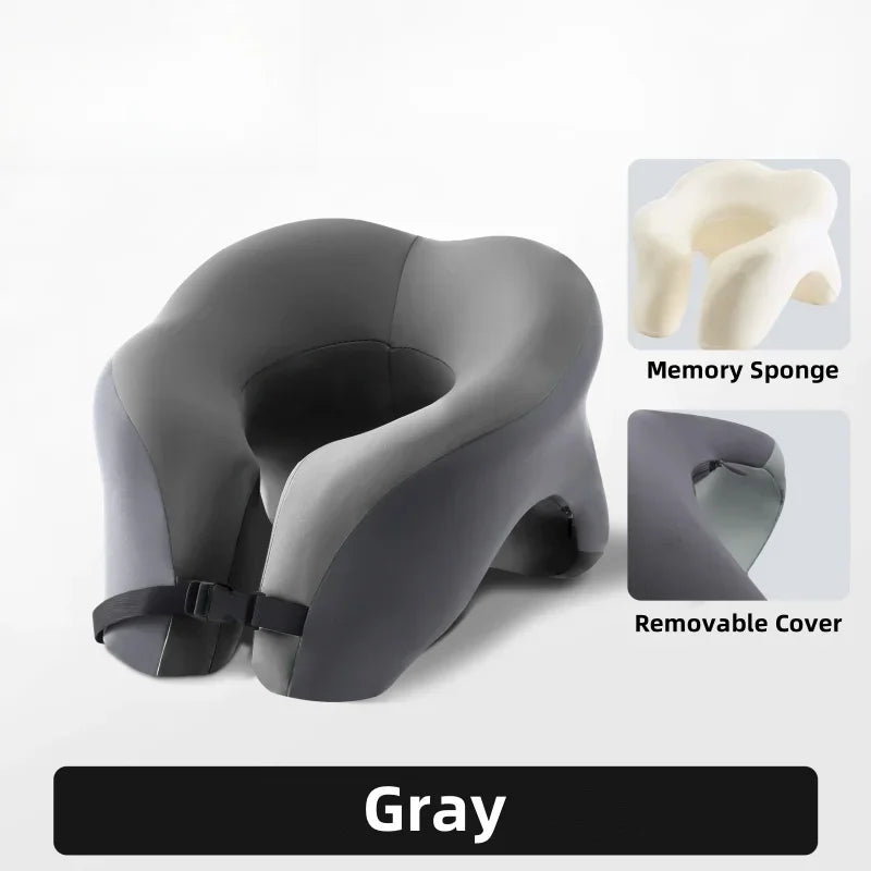 Memory Foam Travel Neck Pillow | Ergonomic Airplane Travel Pillow