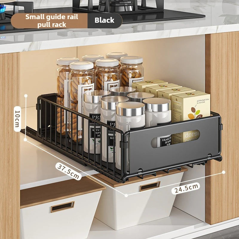 Pull-Out Kitchen Cabinet Organizer – Space Saving Storage Rack for Cabinets & Under Sink