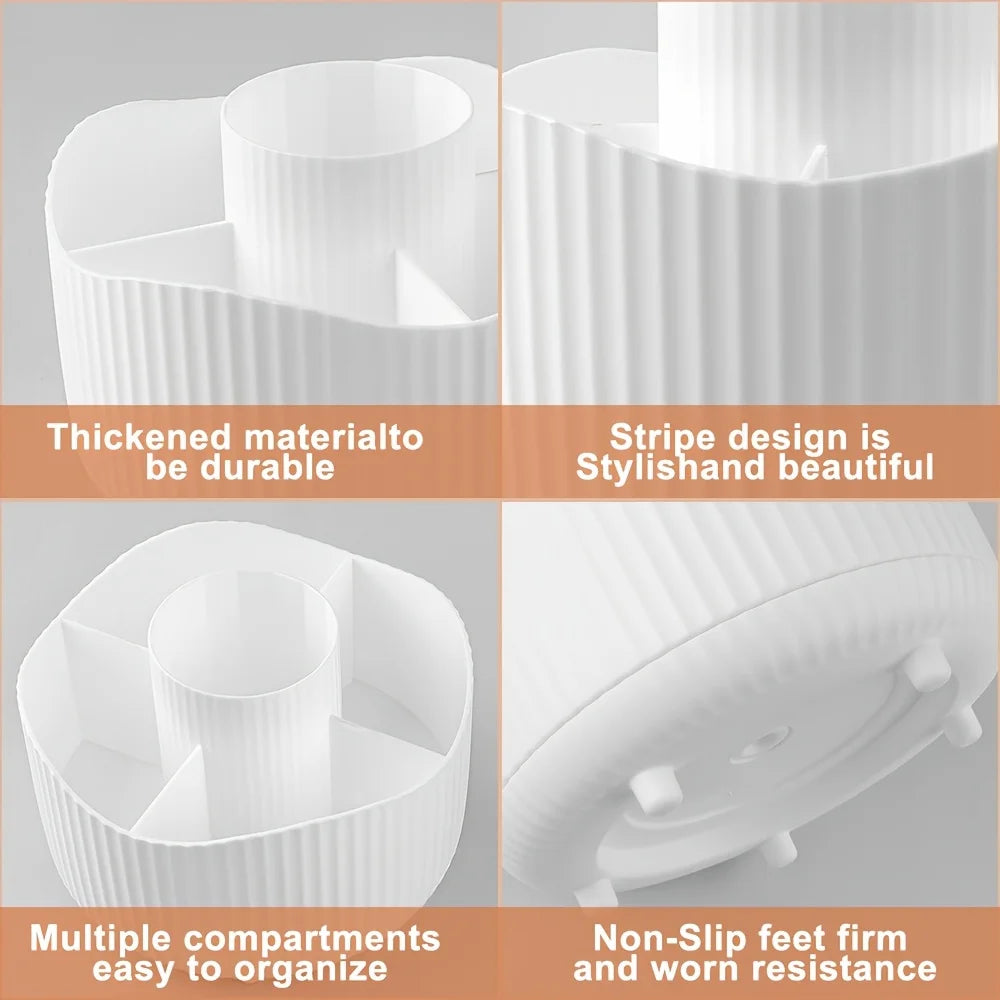 360° Rotating Makeup Brush Holder – Cosmetic Organizer