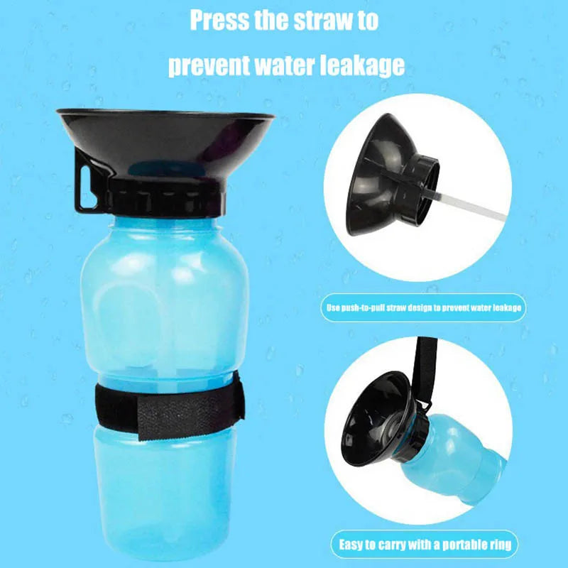 Portable Pet Water Bottle – Leakproof Dog Travel Water Dispenser (500ml)