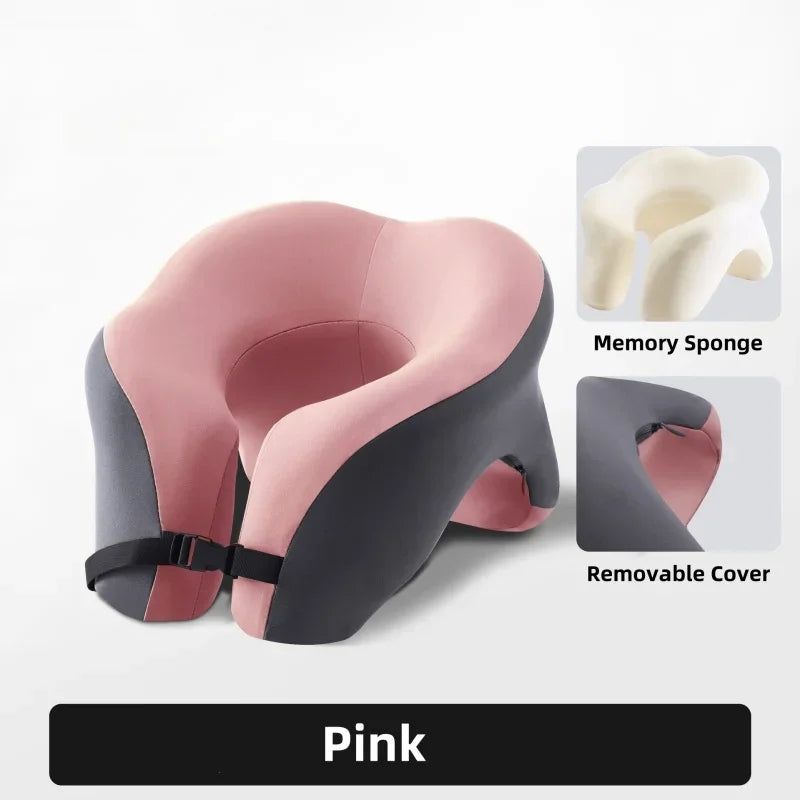 Memory Foam Travel Neck Pillow | Ergonomic Airplane Travel Pillow