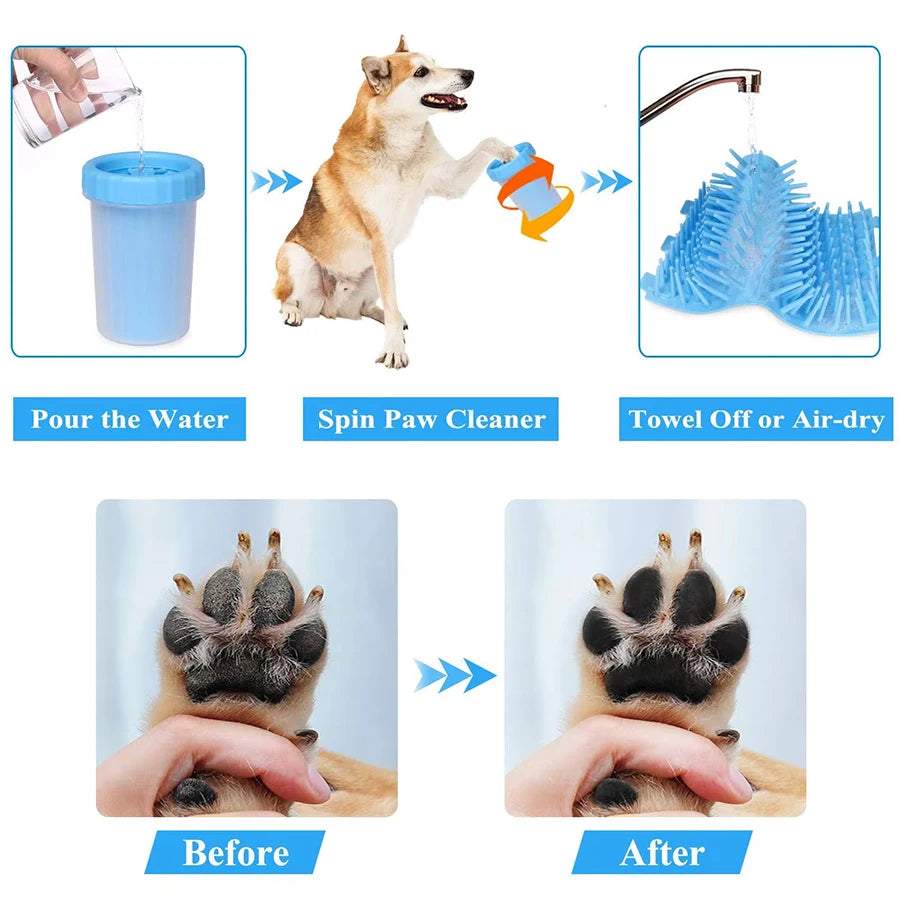 Pet Paw Cleaner Cup – Portable Dog Foot Washer with Silicone Brush