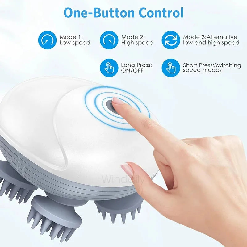 Electric Scalp Massager – Waterproof Hair & Head Massage Device