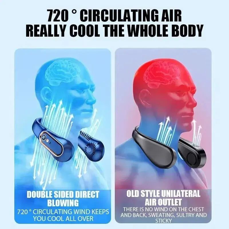 Portable Neck Fan – Rechargeable Hands-Free Cooling Fan