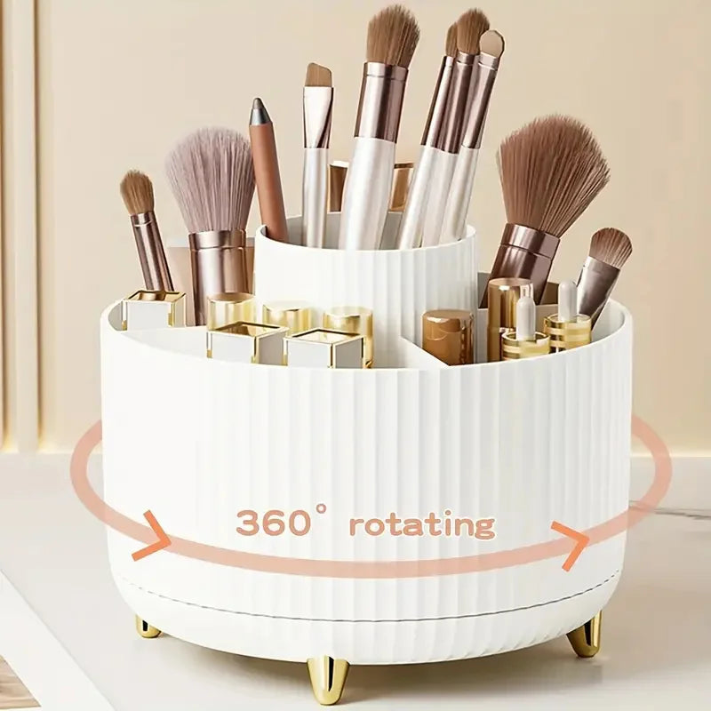 360° Rotating Makeup Brush Holder – Cosmetic Organizer