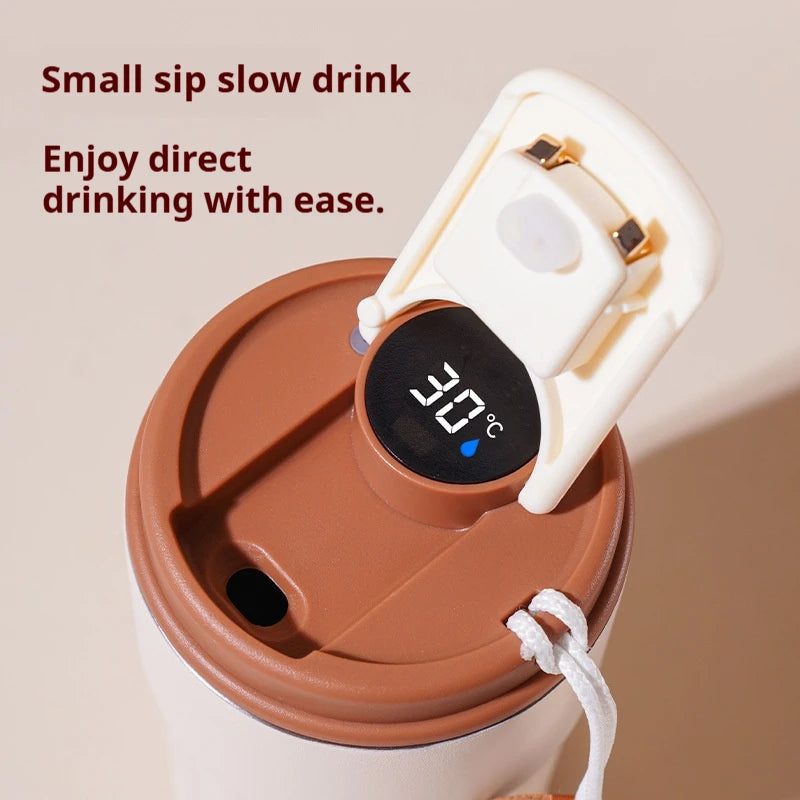 Smart Temperature Display Stainless Steel Vacuum Bottle – 450ML