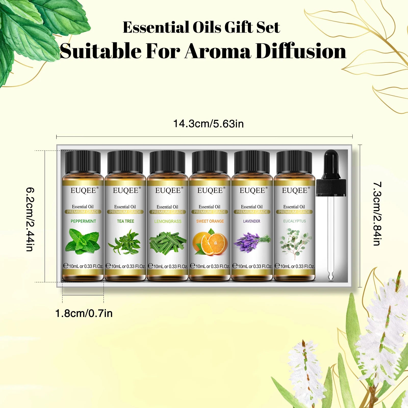 6pcs Aromatherapy Essential Oil Set – Natural Fragrance Oils for Diffuser & Humidifier