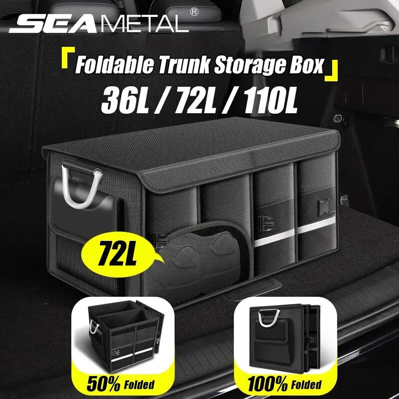 Premium Foldable Car Trunk Organizer – Large Capacity Waterproof Storage Box