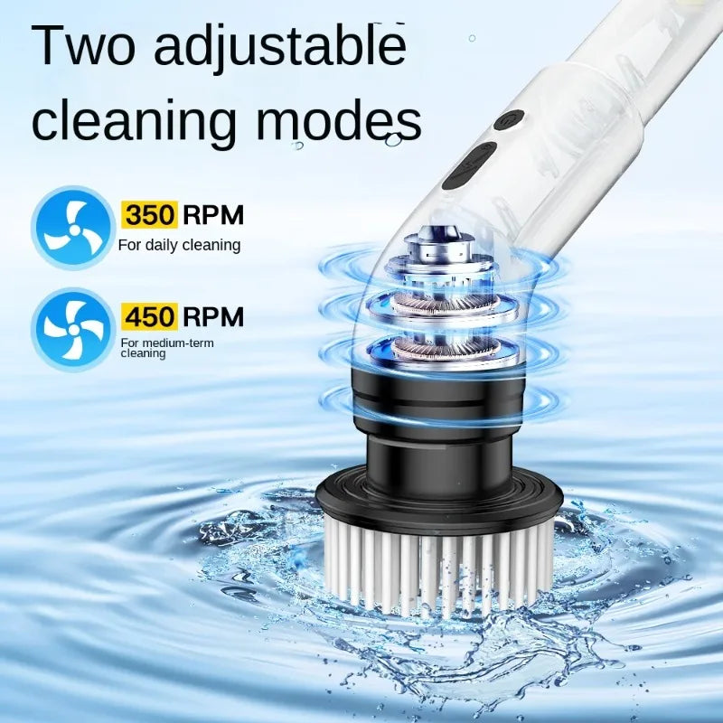 9-in-1 Cordless Electric Spin Scrubber with Adjustable Handle – Bathroom & Kitchen Cleaning Brush