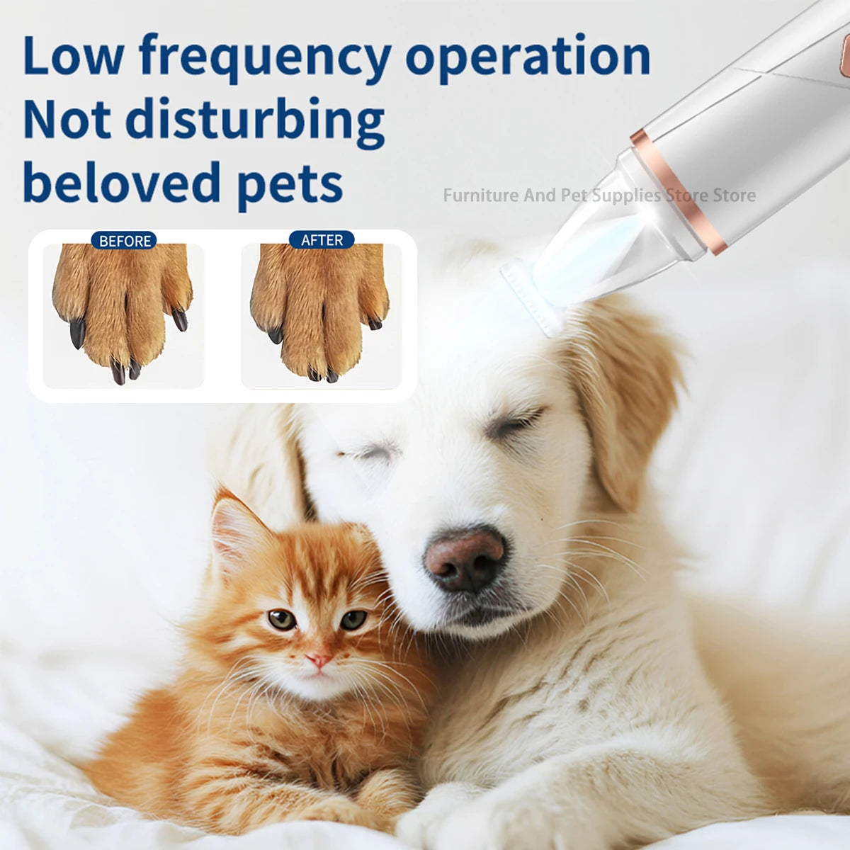 Safe and easy grooming tool for trimming pet hair and smoothing nails at home.