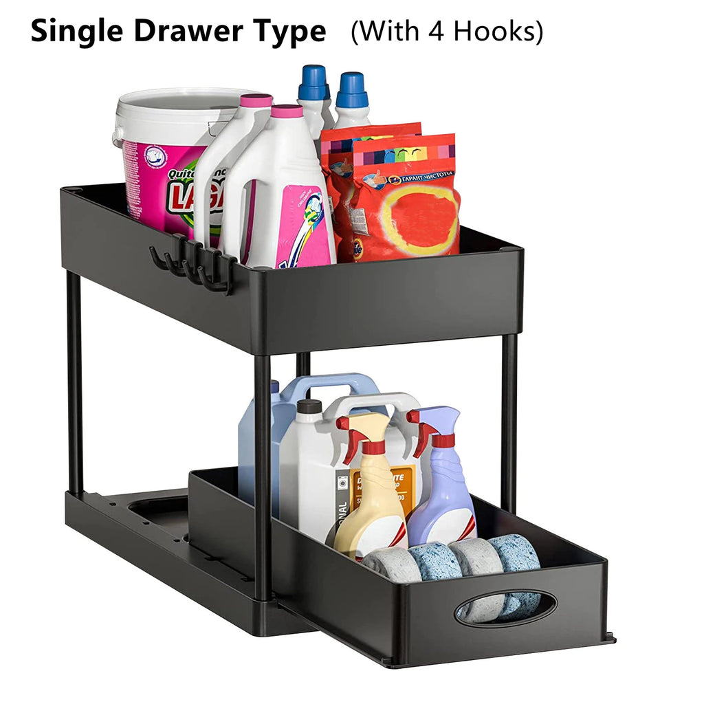 2-Tier Under Sink Organizer – Space saving Kitchen and Bathroom Storage.