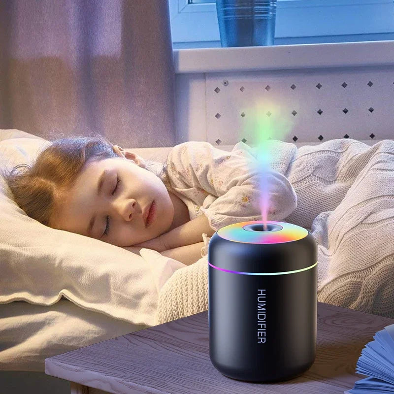 Mini USB Air Humidifier – Portable Aroma Diffuser with LED Light for Home & Bedroom