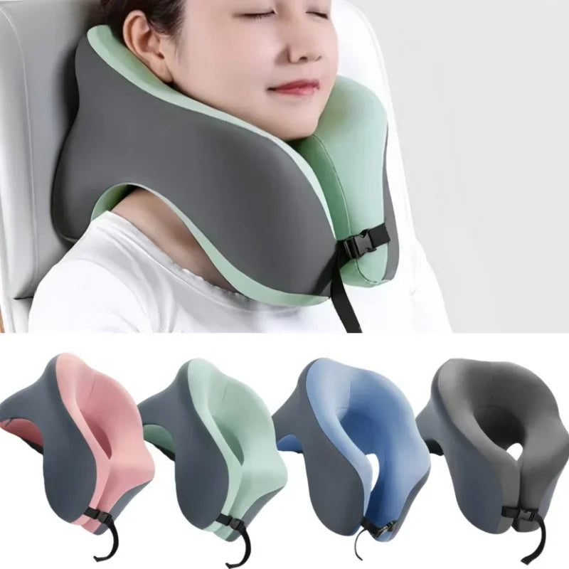 Memory Foam Travel Neck Pillow | Ergonomic Airplane Travel Pillow