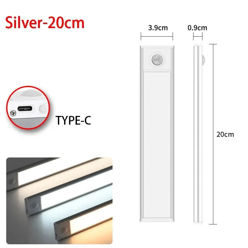 Motion Sensor LED Cabinet Light – Wireless Rechargeable Night Light