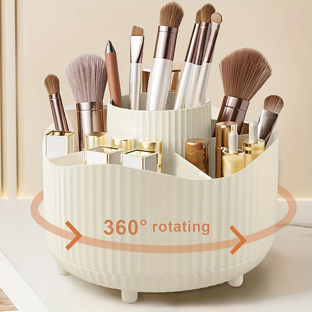 360° Rotating Makeup Brush Holder – Cosmetic Organizer