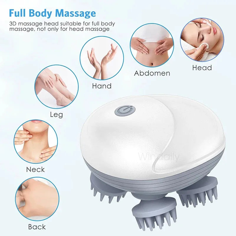 Electric Scalp Massager – Waterproof Hair & Head Massage Device