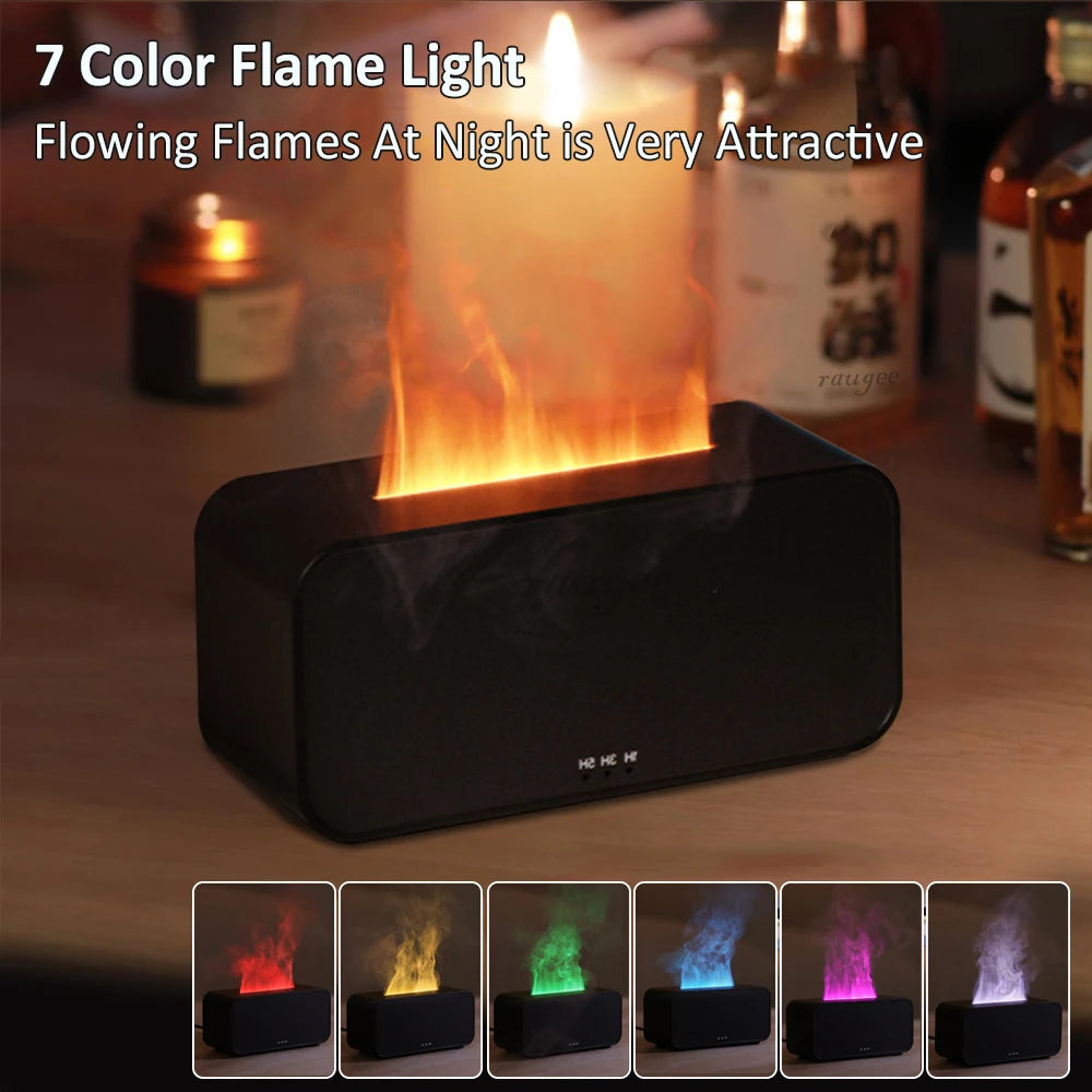 Flame Aroma Diffuser Humidifier – LED Fireplace Effect Essential Oil Air Humidifier