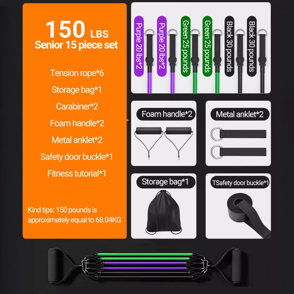 Resistance Bands Workout Set – Portable Home Gym Training Kit