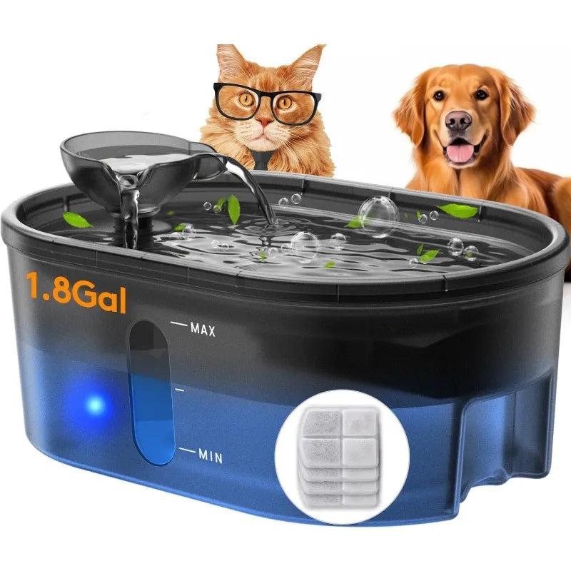 7L Ultra-Quiet Pet Water Fountain – Automatic Dog & Cat Drinking Fountain with 5-Layer Filter