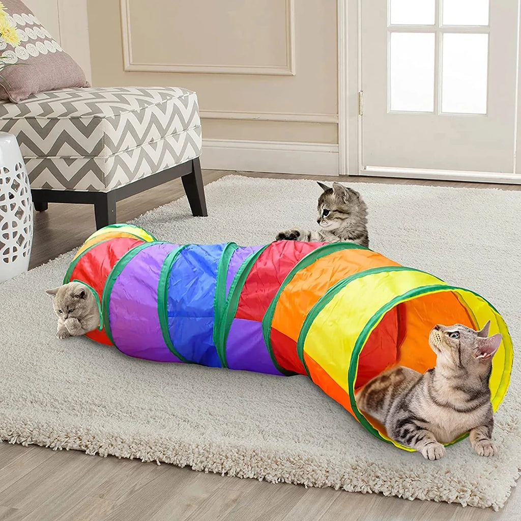 Foldable Pet Play Tunnel – Interactive Cat & Small Dog Toy Tube