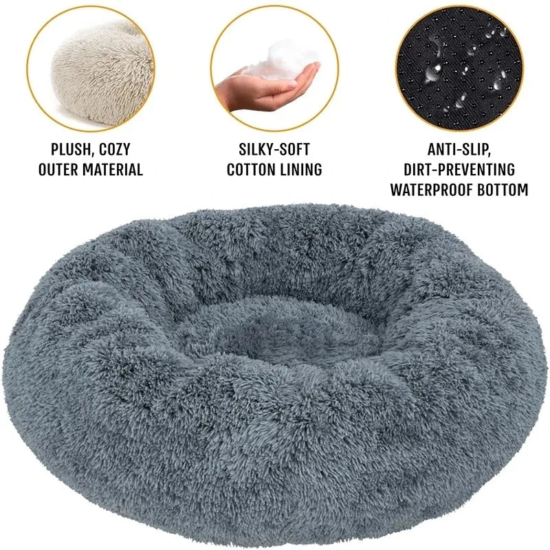 Calming Donut Dog Bed | Soft Plush Anti-Anxiety Pet Bed
