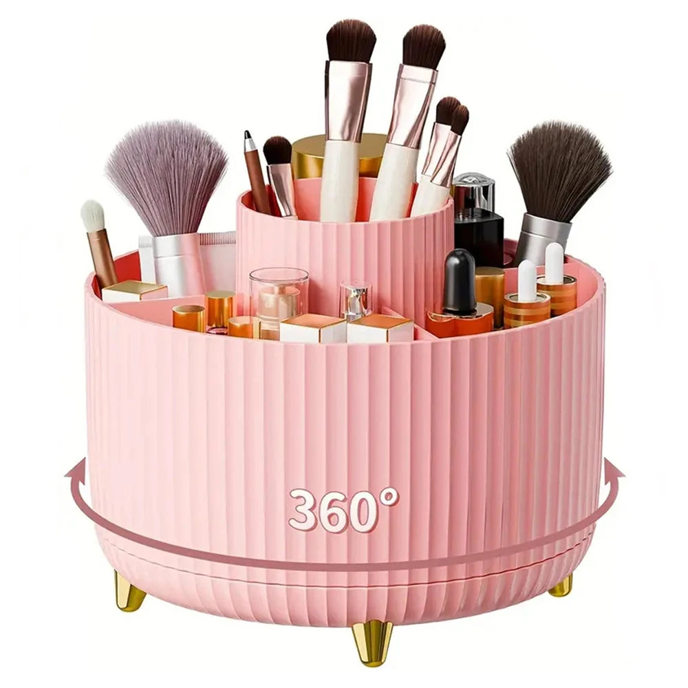 360° Rotating Makeup Brush Holder – Cosmetic Organizer