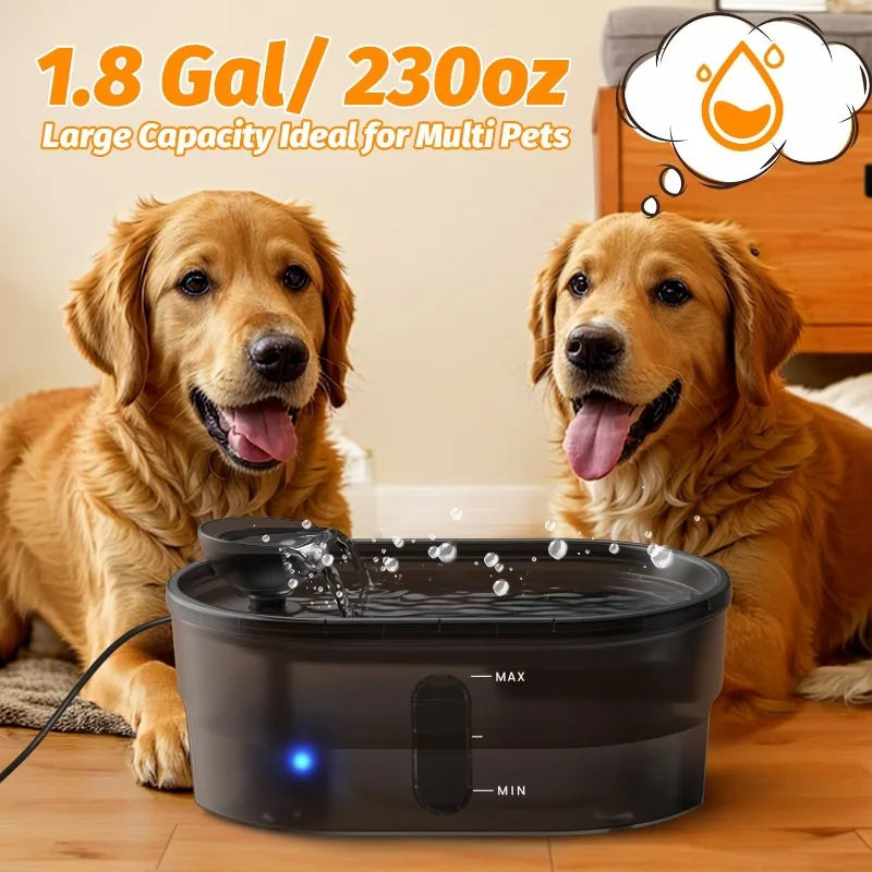 7L Ultra-Quiet Pet Water Fountain – Automatic Dog & Cat Drinking Fountain with 5-Layer Filter