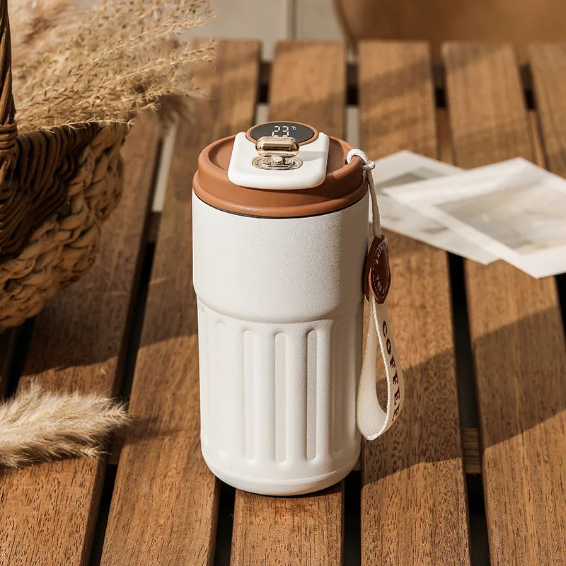 Smart Temperature Display Stainless Steel Vacuum Bottle – 450ML