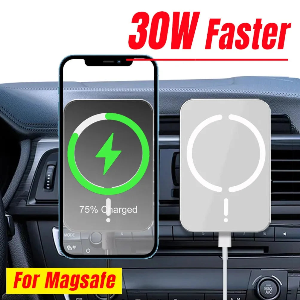 30W Magnetic Wireless Car Charger – Fast Charging Phone Mount