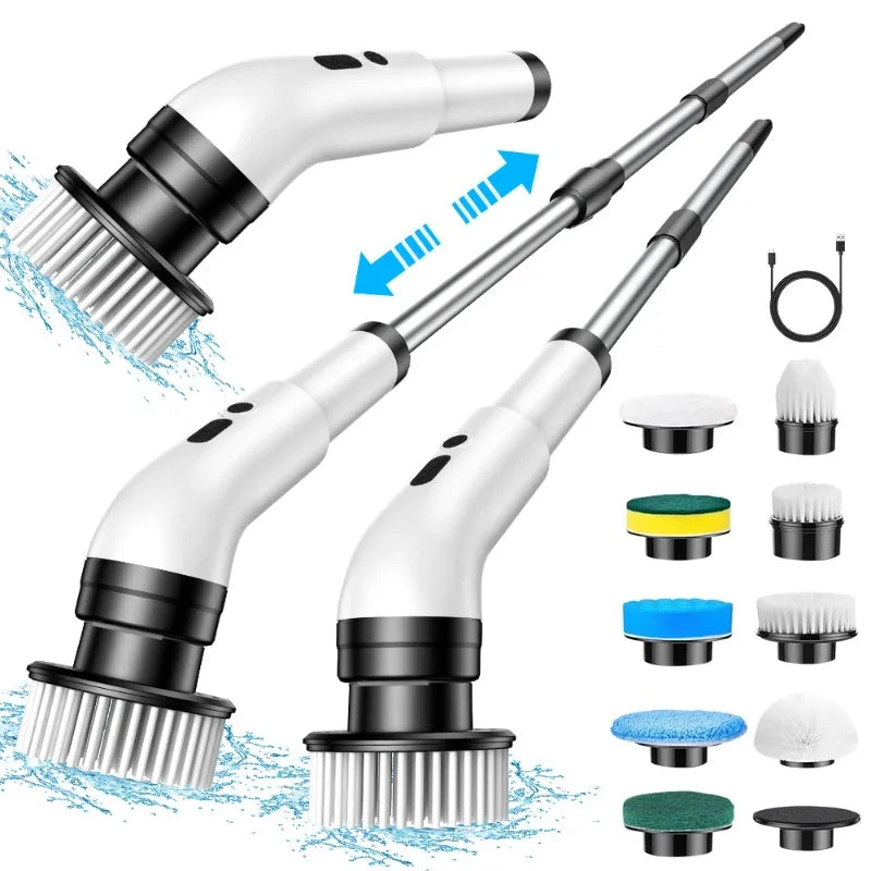 9-in-1 Cordless Electric Spin Scrubber with Adjustable Handle – Bathroom & Kitchen Cleaning Brush