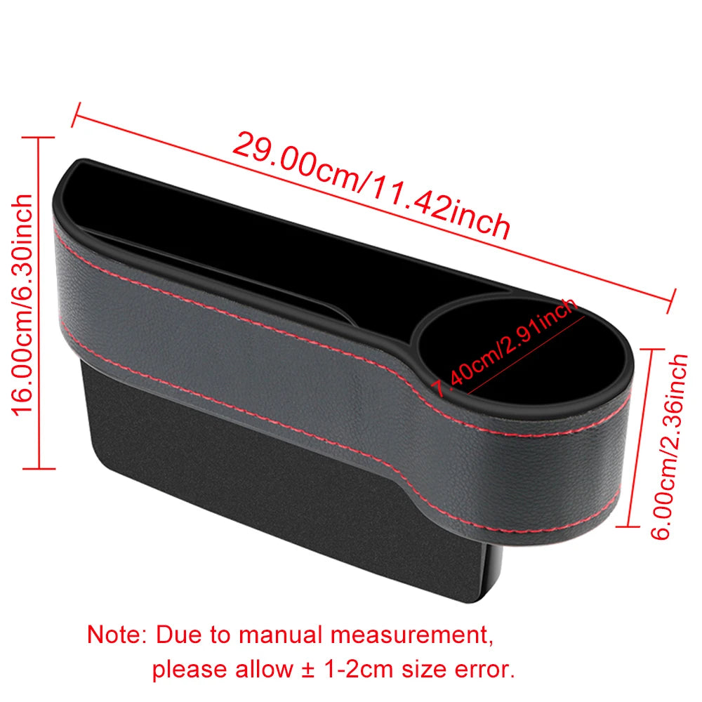 Car Seat Gap Organizer – PU Leather Storage Box with Phone Holder