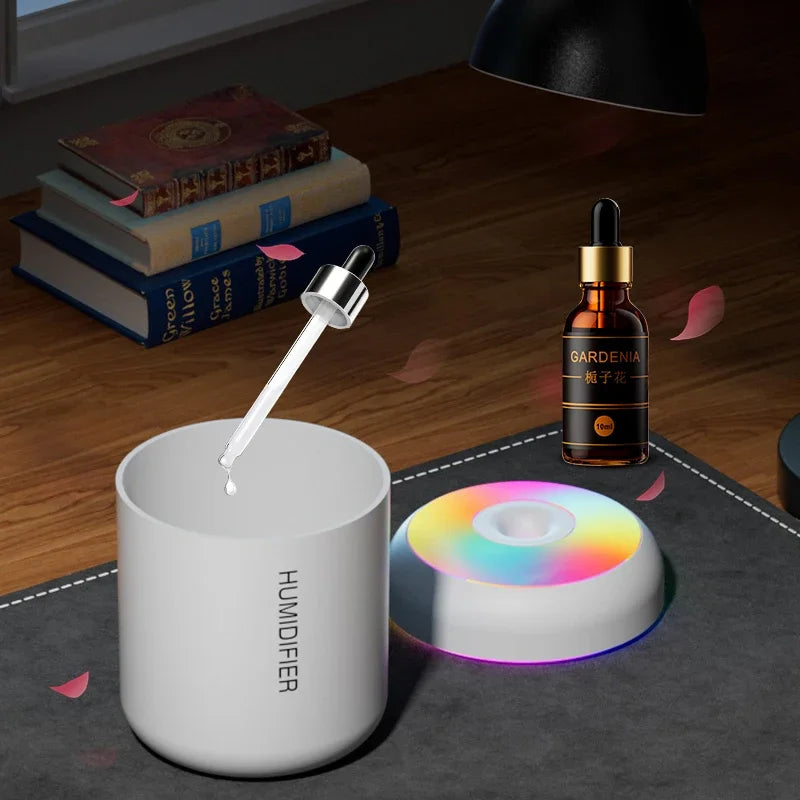 Mini USB Air Humidifier – Portable Aroma Diffuser with LED Light for Home & Bedroom