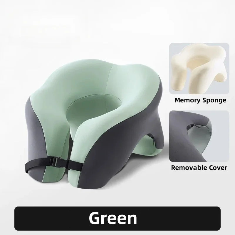 Memory Foam Travel Neck Pillow | Ergonomic Airplane Travel Pillow