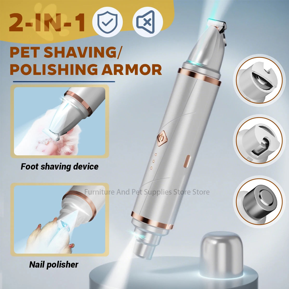 Safe and easy grooming tool for trimming pet hair and smoothing nails at home.