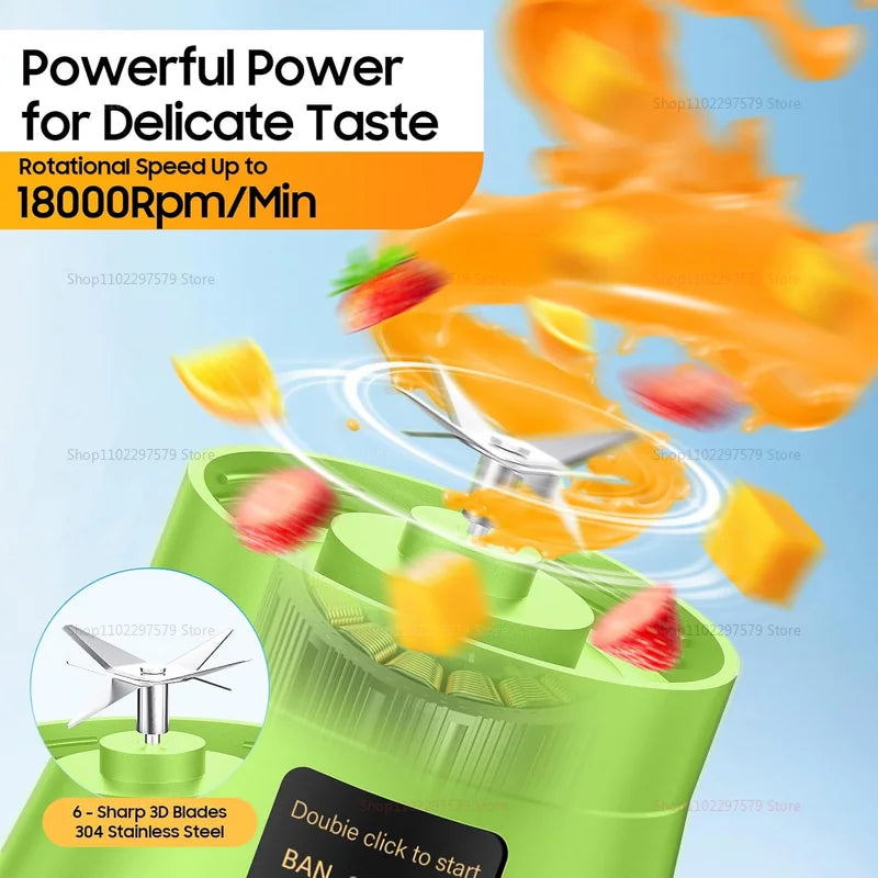 Portable USB Rechargeable Mini Blender – Smoothie & Juice Maker