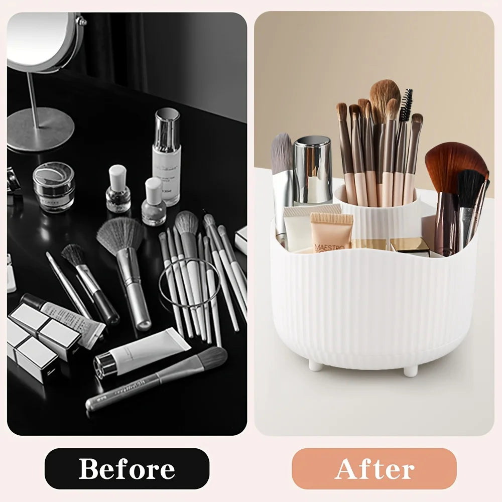 360° Rotating Makeup Brush Holder – Cosmetic Organizer