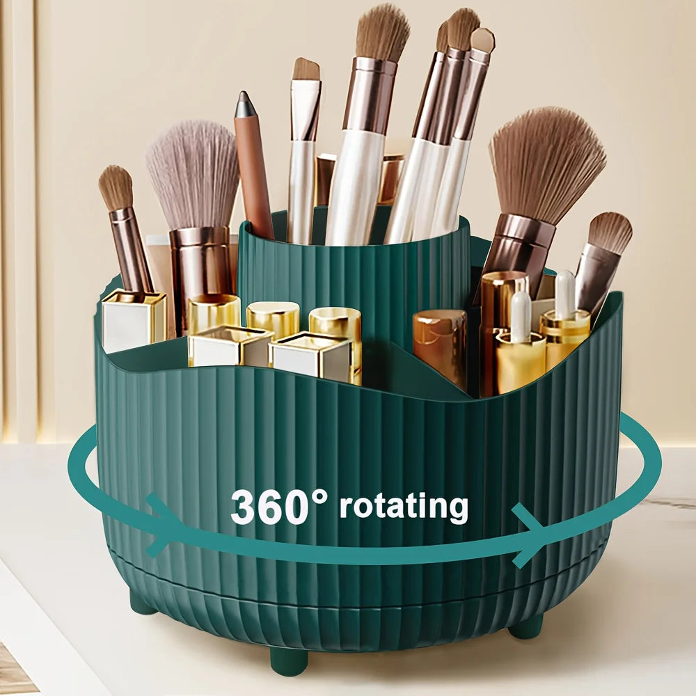 360° Rotating Makeup Brush Holder – Cosmetic Organizer