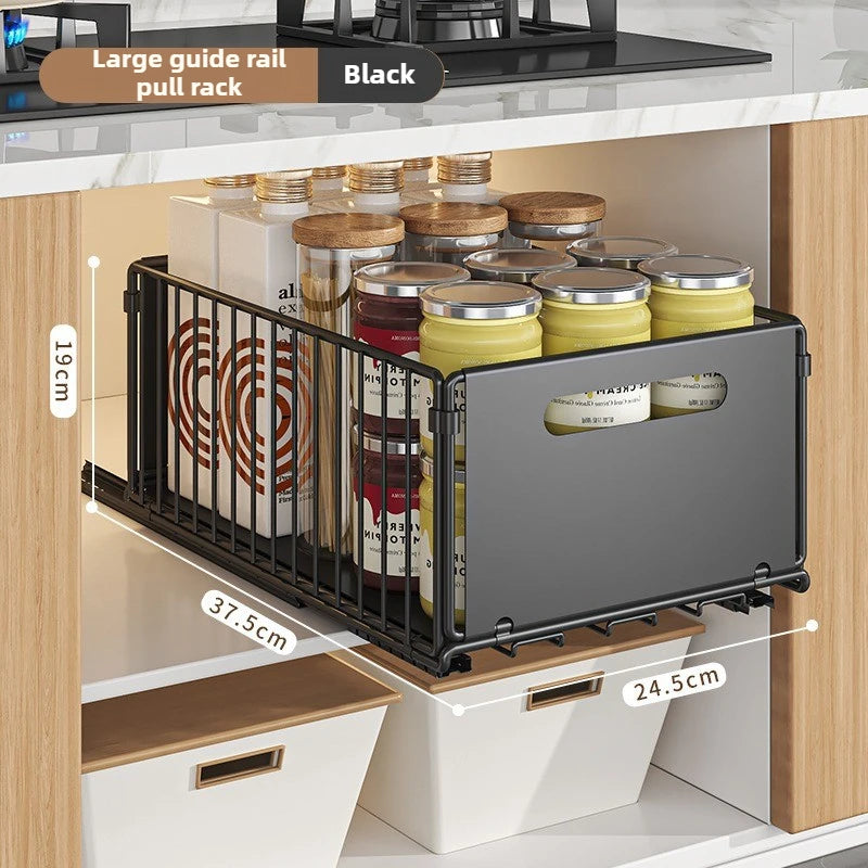 Pull-Out Kitchen Cabinet Organizer – Space Saving Storage Rack for Cabinets & Under Sink