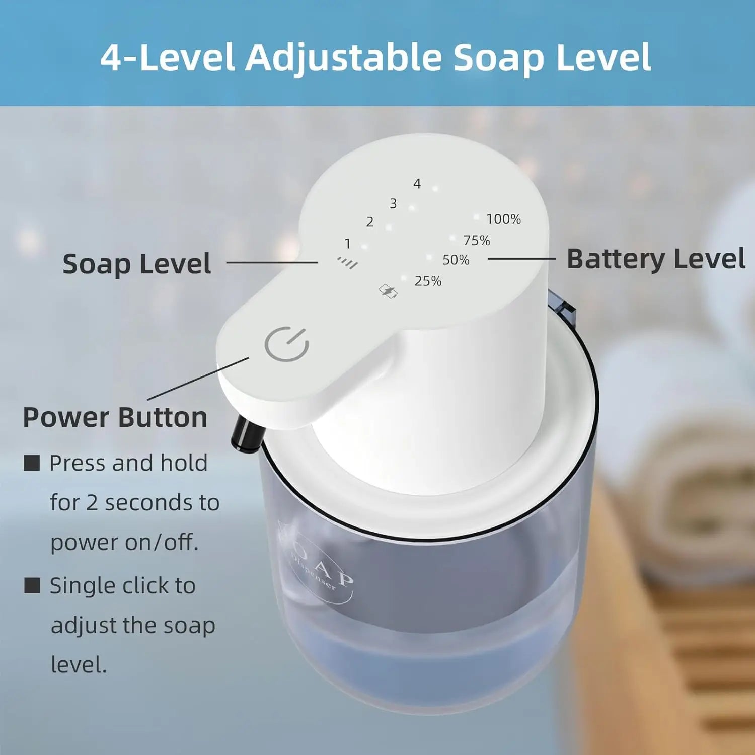 Automatic Touchless Soap Dispenser – Adjustable Infrared Sensor Foaming Soap Dispenser