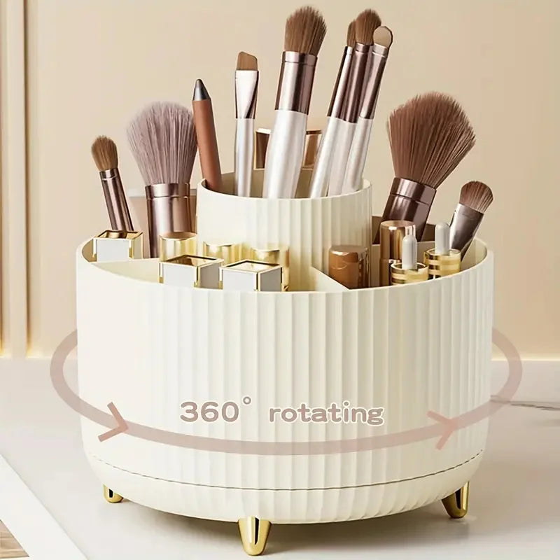 360° Rotating Makeup Brush Holder – Cosmetic Organizer