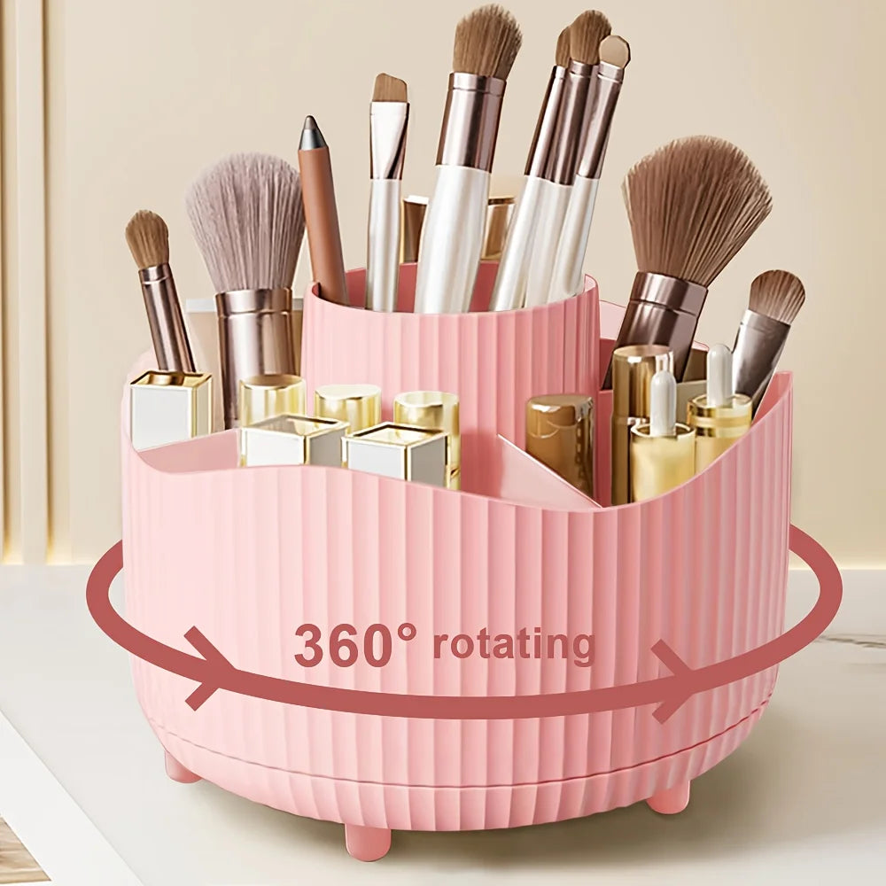 360° Rotating Makeup Brush Holder – Cosmetic Organizer