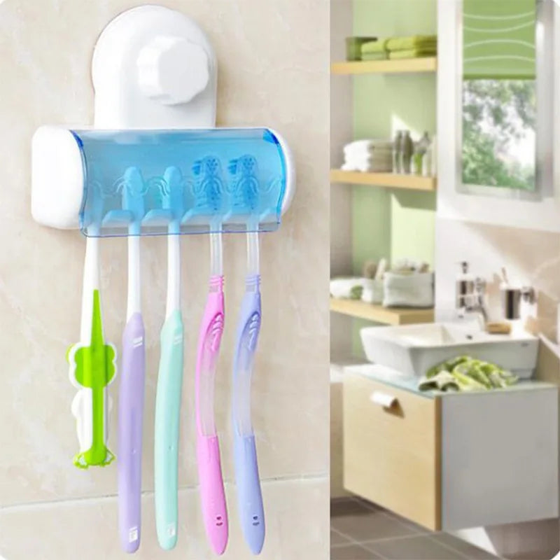 Wall Mounted Toothbrush Holder with Drain System | Bathroom Organizer