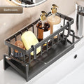 Stainless Steel Kitchen Sink Caddy – Sponge Holder & Dish Soap Organizer with Drain T
