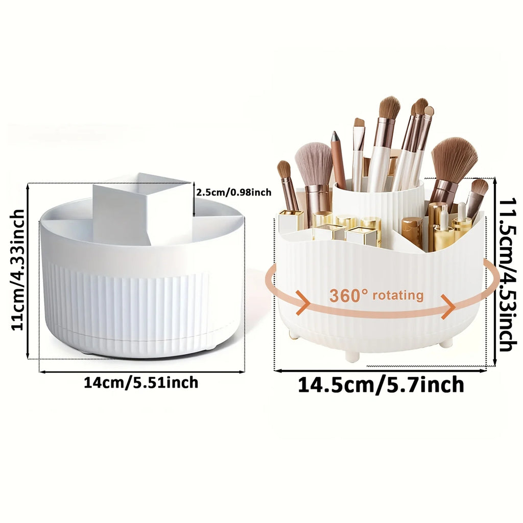 360° Rotating Makeup Brush Holder – Cosmetic Organizer