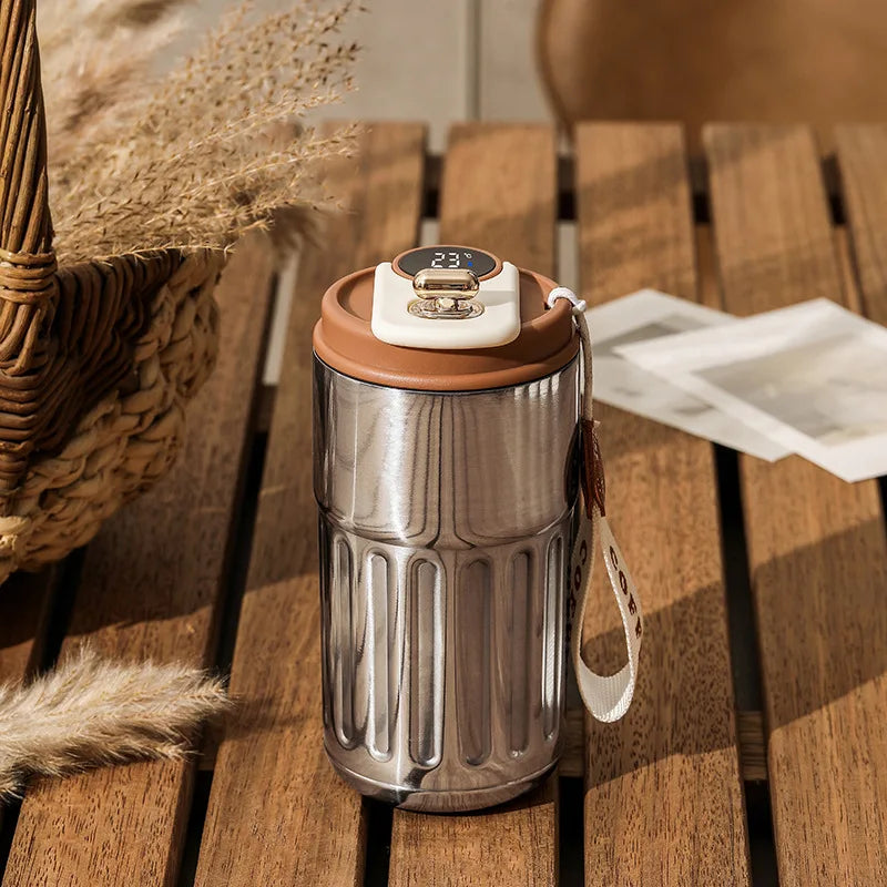 Smart Temperature Display Stainless Steel Vacuum Bottle – 450ML
