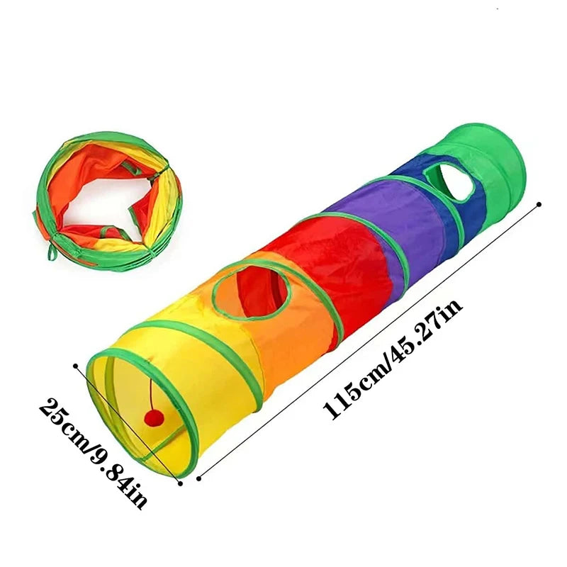 Foldable Pet Play Tunnel – Interactive Cat & Small Dog Toy Tube