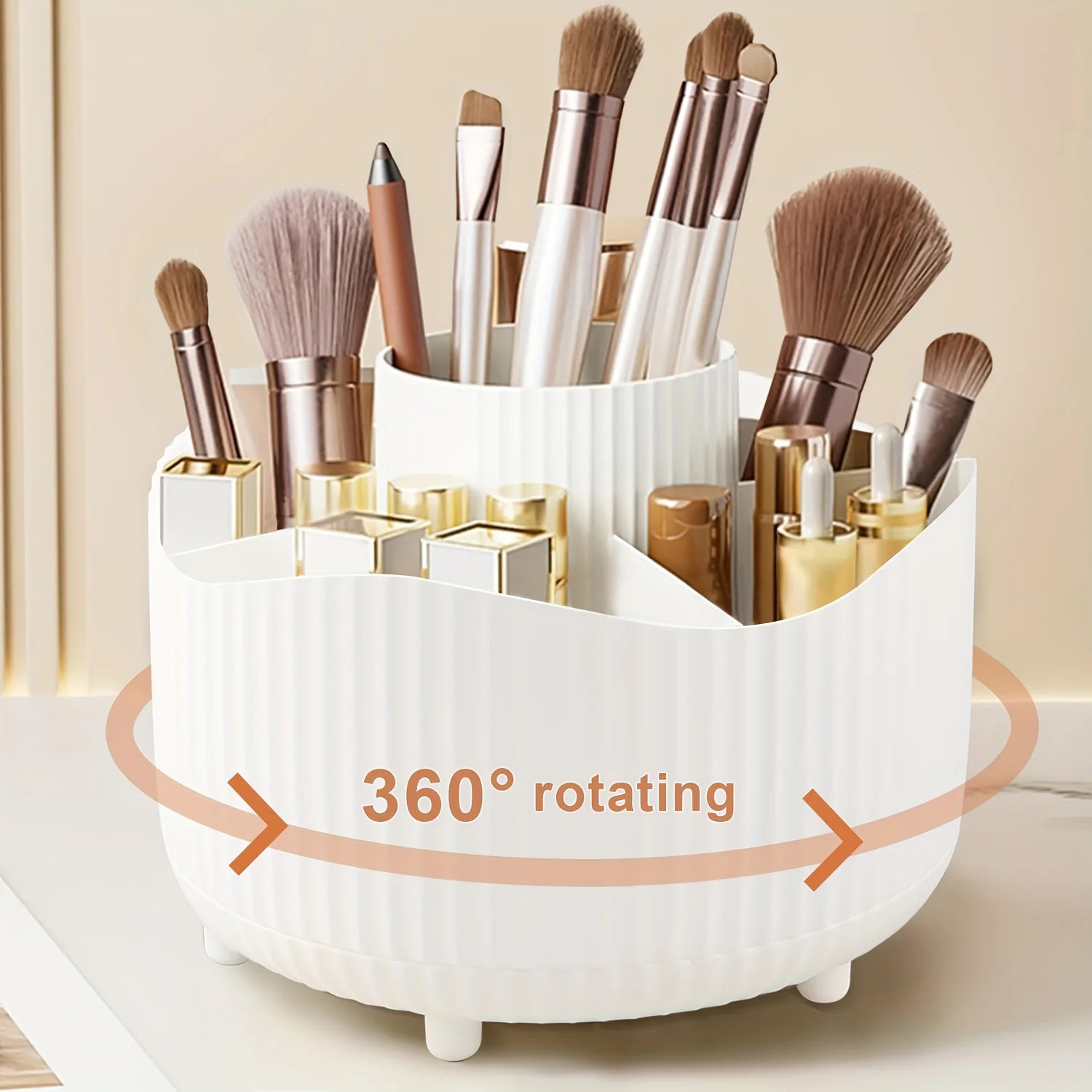 360° Rotating Makeup Brush Holder – Cosmetic Organizer