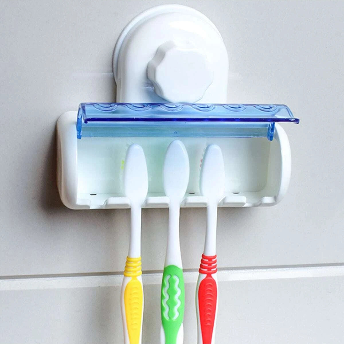 Wall Mounted Toothbrush Holder with Drain System | Bathroom Organizer
